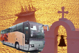 santorini tours - bus and cruises