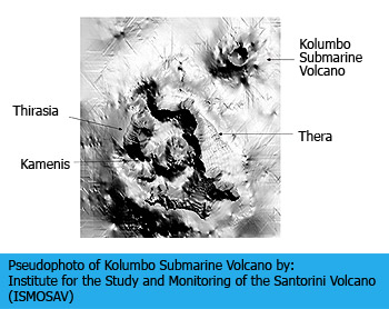 Pseudophoto of Kolumbo submarine volcano