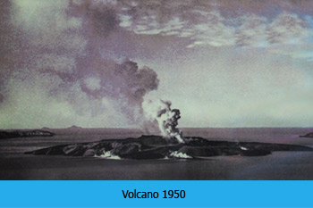 Santorini volcano 1950