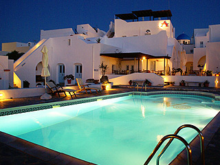 Aethrio Hotel Swimming Pool At Night