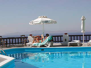 Agnadi Villa Foinikia Santorini Island Pool View