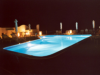 Agnadi Villa Foinikia Santorini Night Lightened Pool