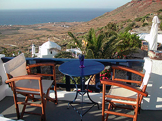 Agnadi Villa Foinikia Santorini Veranda View