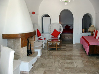 Lampetia Villas Fireplace Area