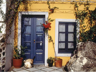Lava Oias Traditional Houses Oia Santorini Entrance
