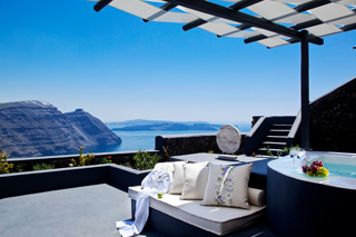 San Antonio Suites Veranda With Caldera View