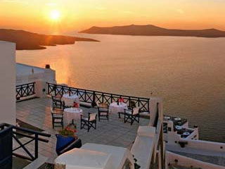 Santorini Reflections Sunset View