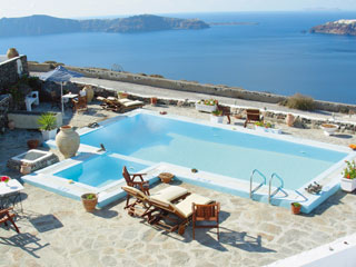 Santorinis Balcony Hotel Panoramic View