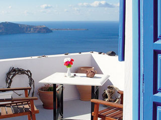Santorinis Balcony Hotel View