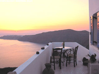 Santorinis Balcony Sunset View