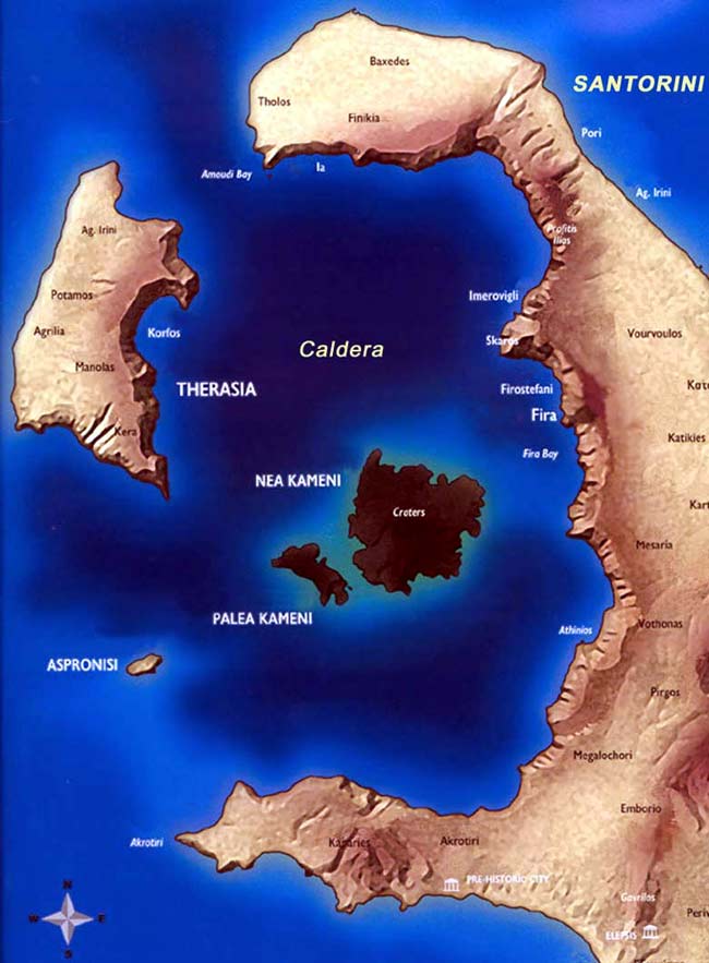 Santorini Caldera map