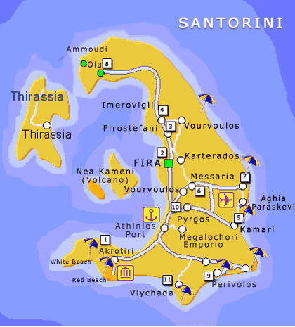 Santorini driving map