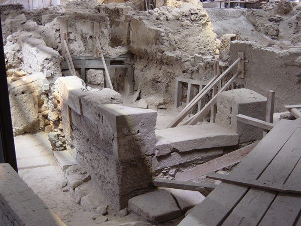 santorini archaeological village akrotiri