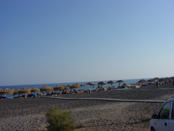 beach of perivolos in santorini