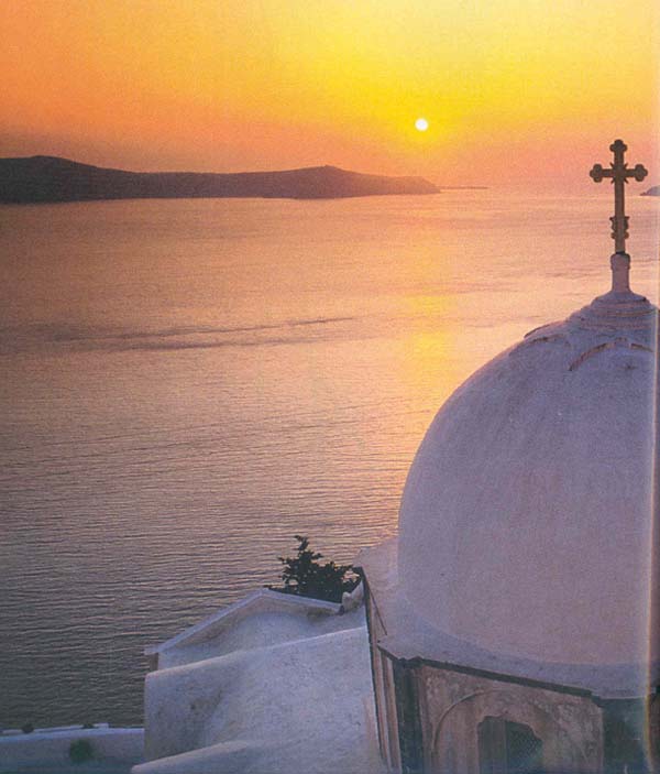 Santorini Church Sunset