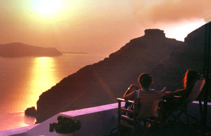 santorini caldera sunset 