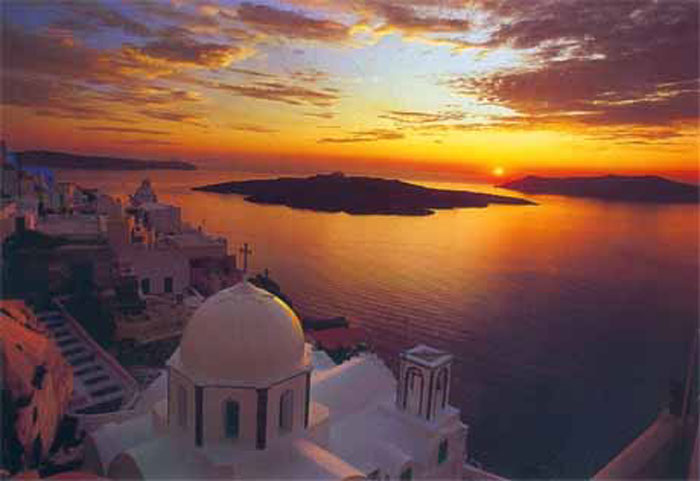 santorini beautiful sunset picture