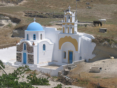 santorini - megalochori village