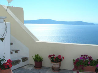 cori rigas apartments santorini - view from room at cori rigas santorini 