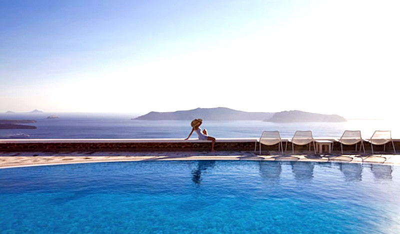 santorini first class hotels-filotera xenones-santorini-pool caldera view
