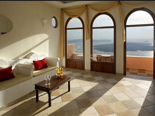 Ira hotel-santorini accommodation greece-living room