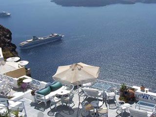 spiliotica villas santorini - terrace view  spiliotica villas 